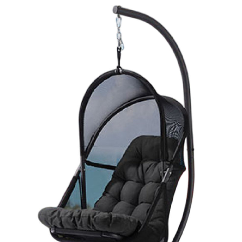 Balancelle d'extérieur avec support pliable Bery, Noir