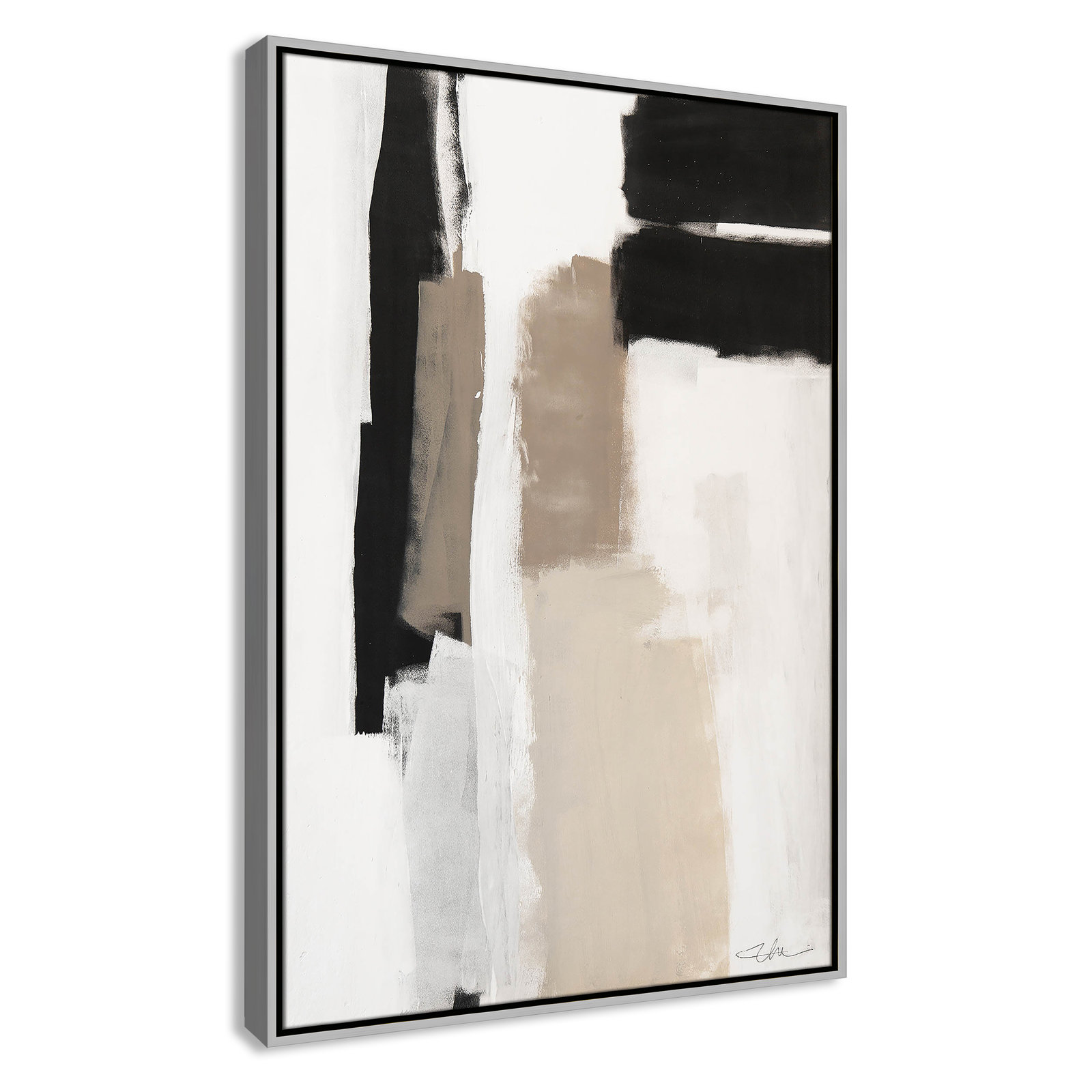 Calvin "Earth Scapes II" Print, 37.5" H x 25.5" W x 2" D, Silver Floater Framed, No Mat