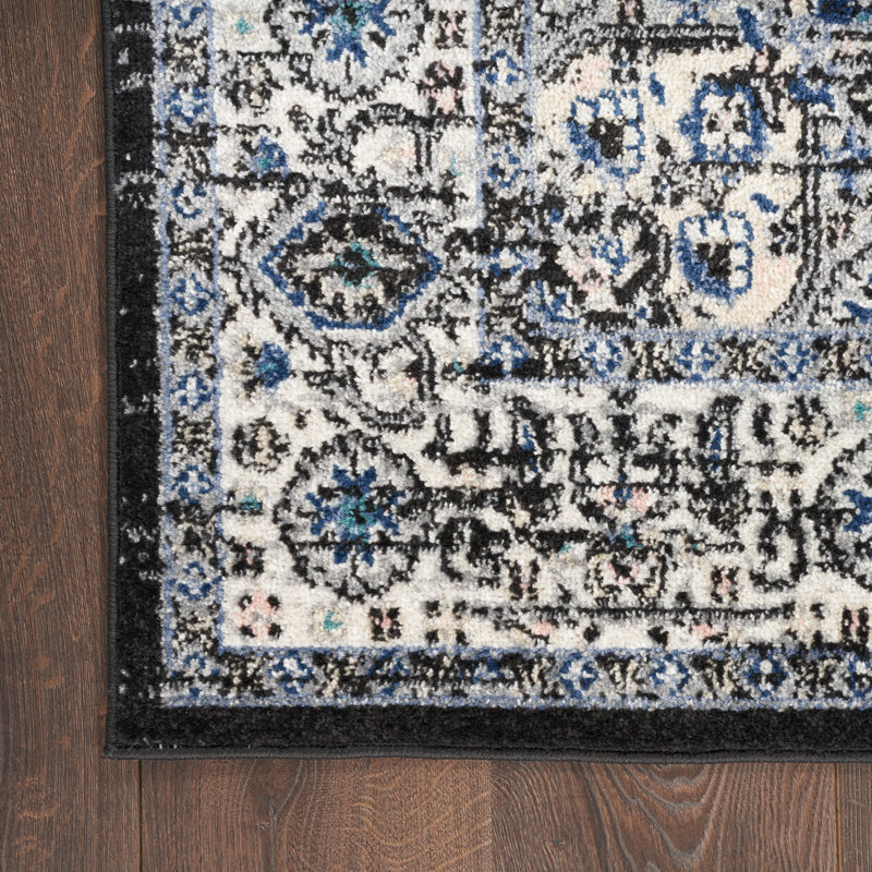 Tapis oriental noir Abbate, Rectangle 5 pi 3 po x 7 pi 3 po
