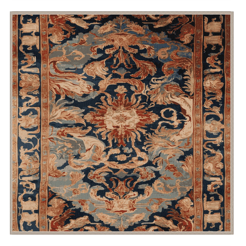 Tapis brun français lavable à la machine, Carré 4 pi