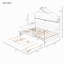 Lit double en bois avec lit gigogne simple, lit pour enfant avec tablette