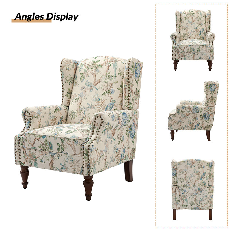 Upholstered Wingback Chair, Bird