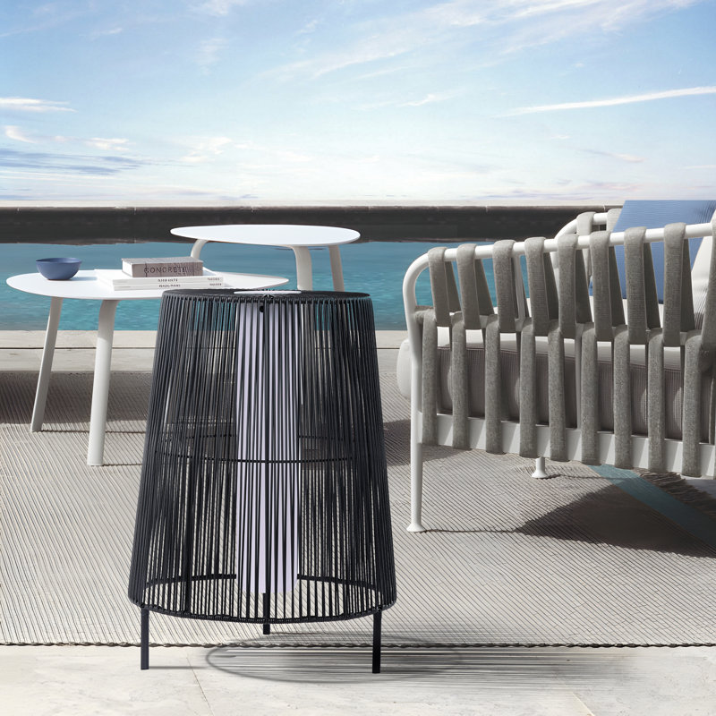 Freida Solar Powered Patio Floor Lamp, Black