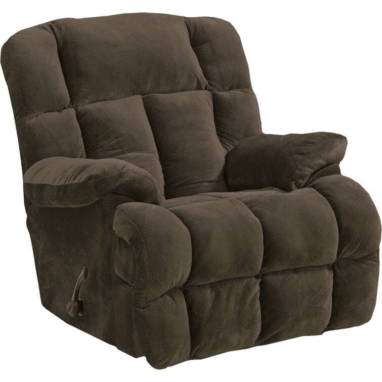 Anky Oversized Chaise Rocker Recliner with Extra Extension Footrest Lark Manor Upholstery Color: Gray Polyester