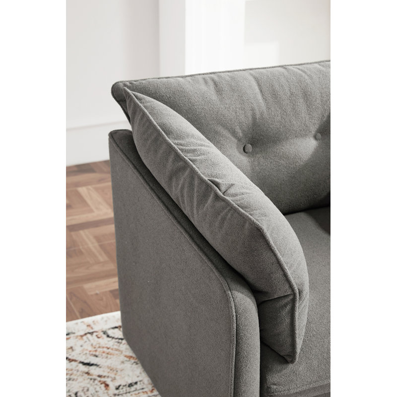 Fauteuil surdimensionné en chenille de style moderne, Gris