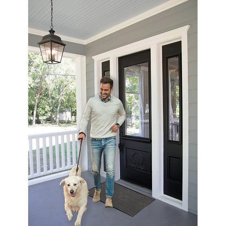 Ebern Designs Alleyn Non-Slip Striped Outdoor Doormat & Reviews