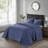 Comfortable Cotton Bedding Sets, Reversible Quilt In Elegant Navy