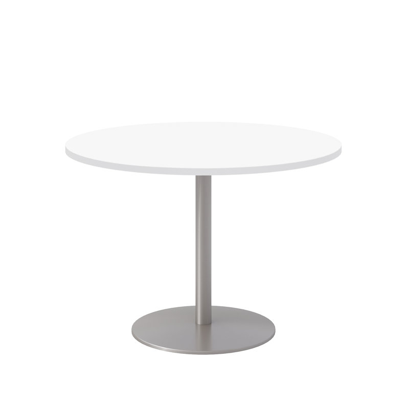 Table ronde à piédestal, H 29 po x L 42 po x l 42 po, Blanc de designer