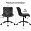 Chaise de bureau pivotante réglable en cuir sans accoudoirs avec base en métal