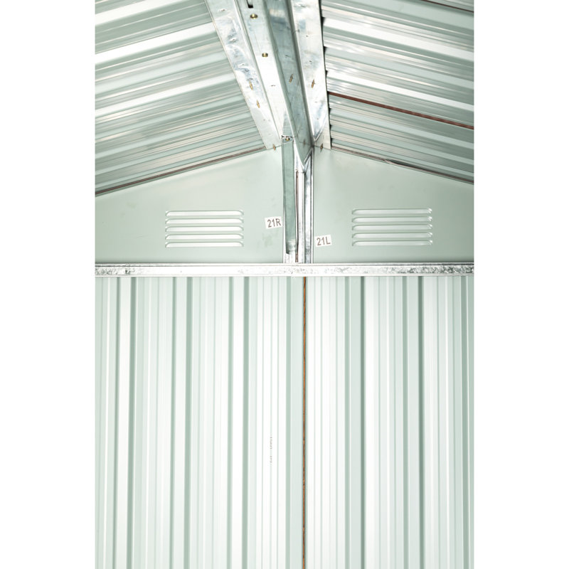6ft X Outdoor Metal Storage Shed With Galvanized Iron Frame, Protected, Sliding Door, - Coffee Strong Iron, Easy Assembly, Secure