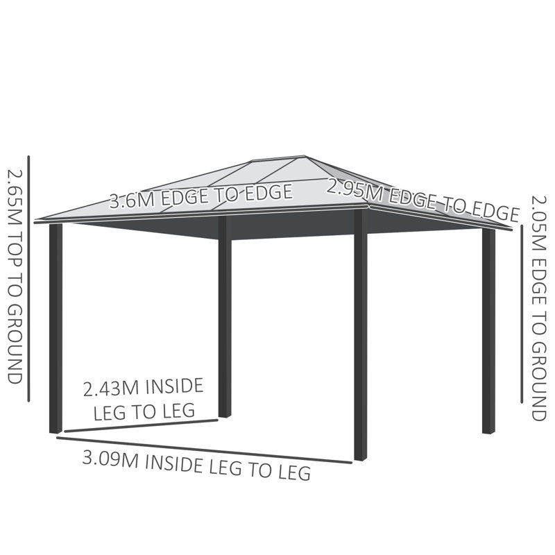 3.6m W x 3m D Gazebo