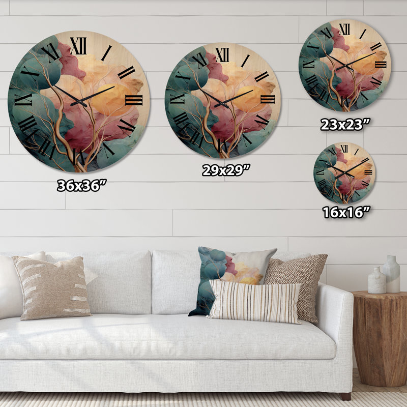 Horloge murale Tender Awakeningin Retro BlueV - Modern, Grand