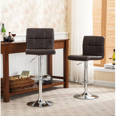 Set Of 2 Swivel Barstools, Adjustable Bar Stool For Living Room, Dining Room, Bar, Office