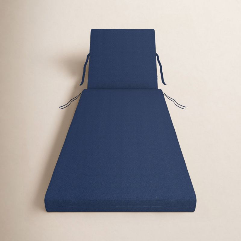 Coussin de chaise longue d'extérieur Amala Sunbrella®, 23 po x 29 po / 25 po x 47 po , Toile bleu marine Sunbrella®