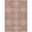 8' X 10' Salmon And Beige Floral Washable Indoor Outdoor Area Rug