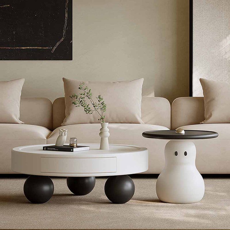 Cream style creative design round tea table