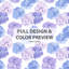 Ensemble de literie à motif floral 3 pièces - Housse de couette et coussin décoratif French Hydrangea-124112296