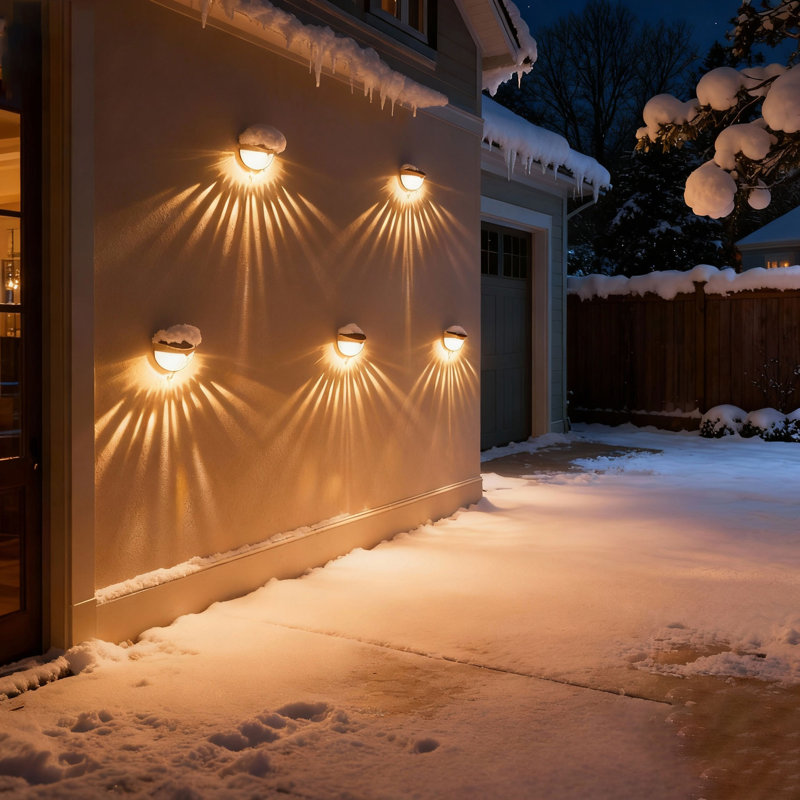 Solar Powered LED Deck Lights Outdoor Waterproof Step Light for Fence Patio Yard Wall Pathway, Yellow
