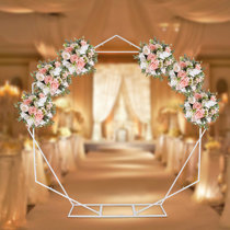 Stonehill 7.2ft Metal Wedding Arch Backdrop Stand for Wedding Flower Arrangements Balloon Everly Quinn