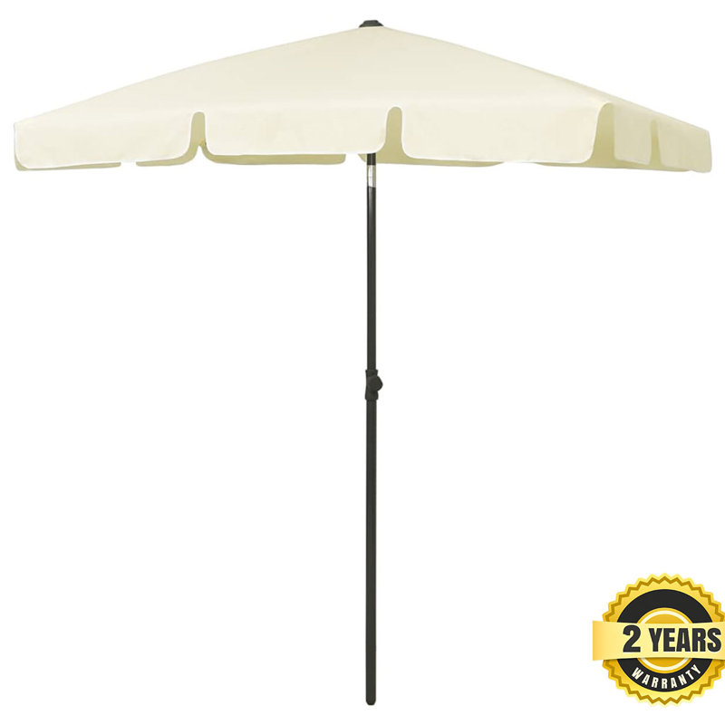 Caylee 180cm X 120cm Rectangular Beach Parasol, Yellow