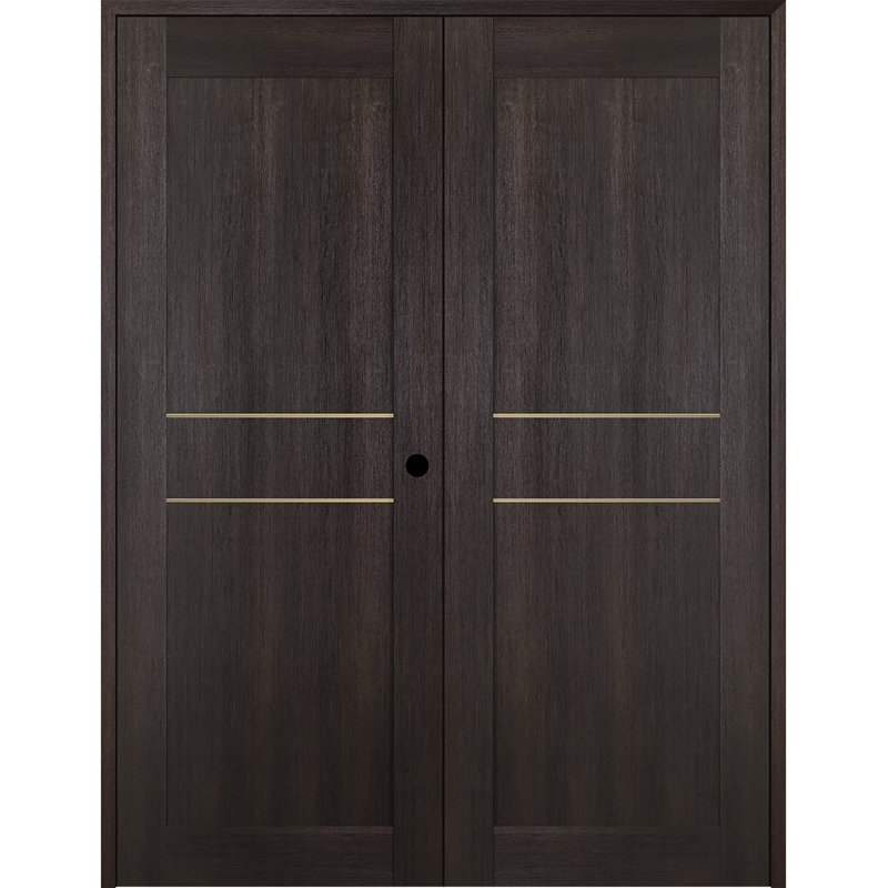Portes françaises lambrissées Avon 07, 35,5 po x 79,38 po, Chêne, À gauche