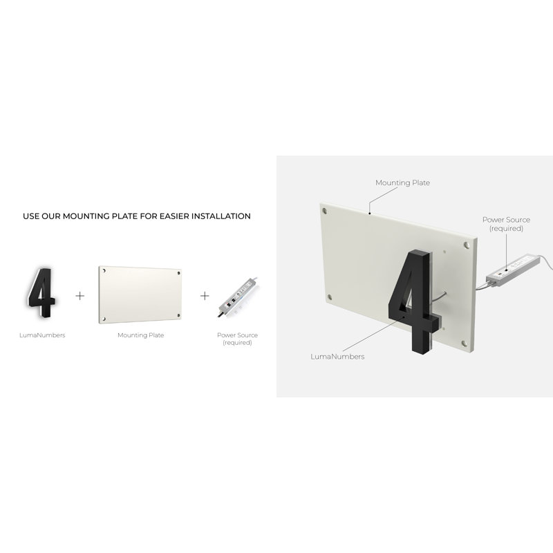 Numéro de maison en ABS ABS-polymère Lumanumbers 7 po H