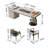 4-Piece Modern Dining Set, 63" Rectangular Table With 3 Upholstered Chairs
