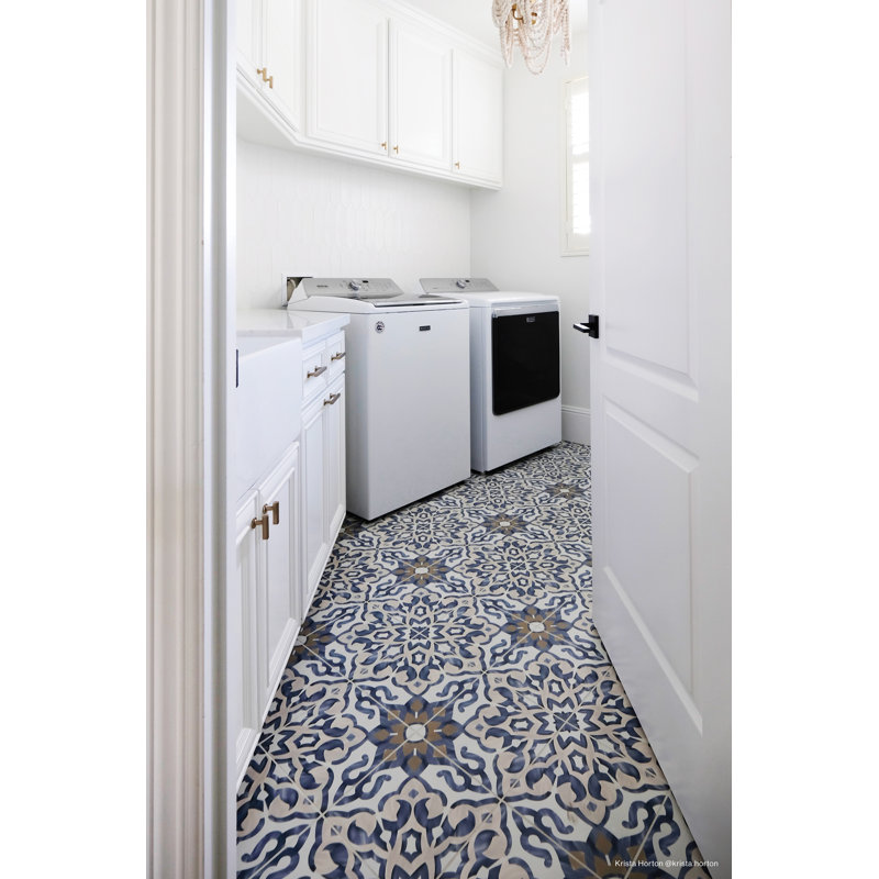 Villa Azul 10" x 10" Porcelain Spanish/Moroccan Singular Tile, Blue