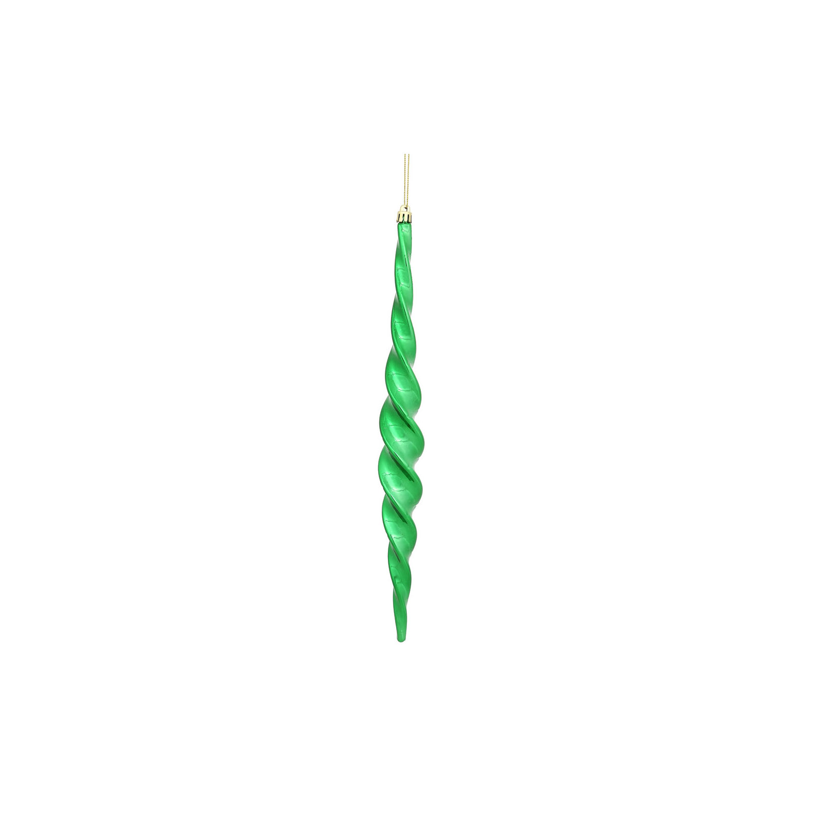 Shiny Spiral Icicle Christmas Ornament, Green