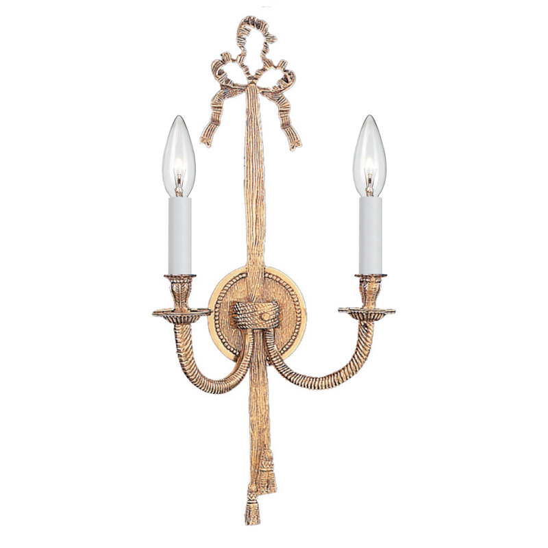Baroque Candle Wall Light, Olde Brass