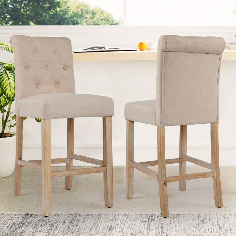 Butlerville Solid Wood Counter Stool, Beige