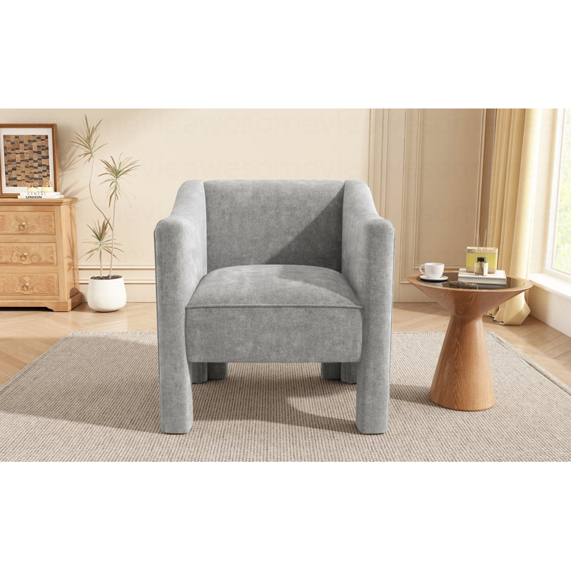 Chaise avec accoudoirs rembourrée 29,9 po Modern, Gris