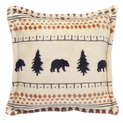 Coussin en sherpa scandinave en peluche 18 x 18