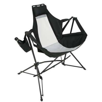 Hammmmock Camping Chair, Folding Portable Rocking Chair, Adjustable Back Swinging Chair With Pillow Cup Holder, Recliner With Carry Bag For Outdoor Travel Lawn Backyard, (2Pcs)