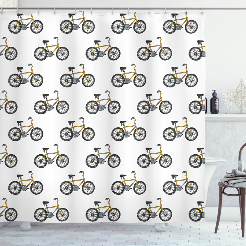 Ensemble de rideau de douche vélo Heidenreich, H 75 po x l 69 po