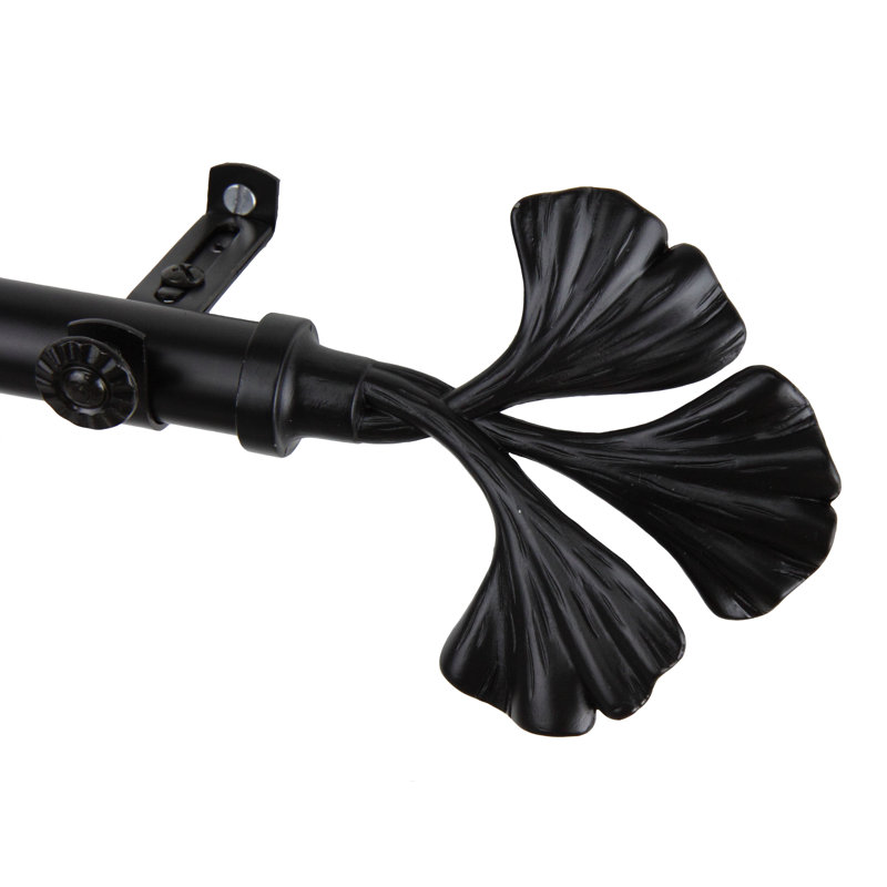 Ensemble de quincaillerie à rideaux simple 5 côtés pour fenêtre à baies Neoma, Noir, 28 à 48 po (de chaque côté)