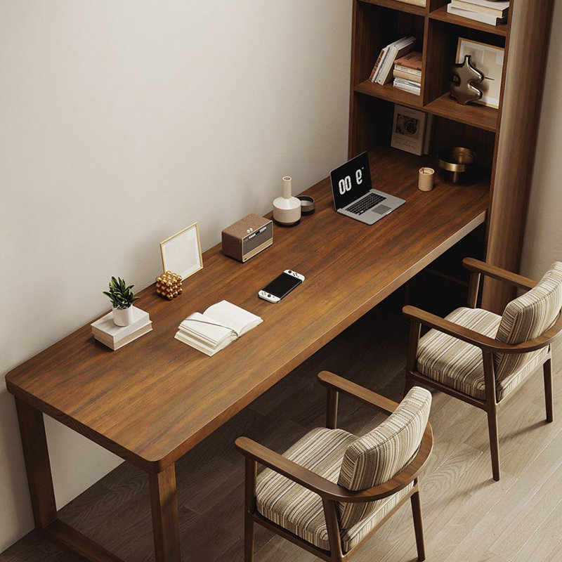 Bureau rectangulaire en bois massif brun, H 70,87 po x l 94,49 po x P 23,62 po, Retour à droite