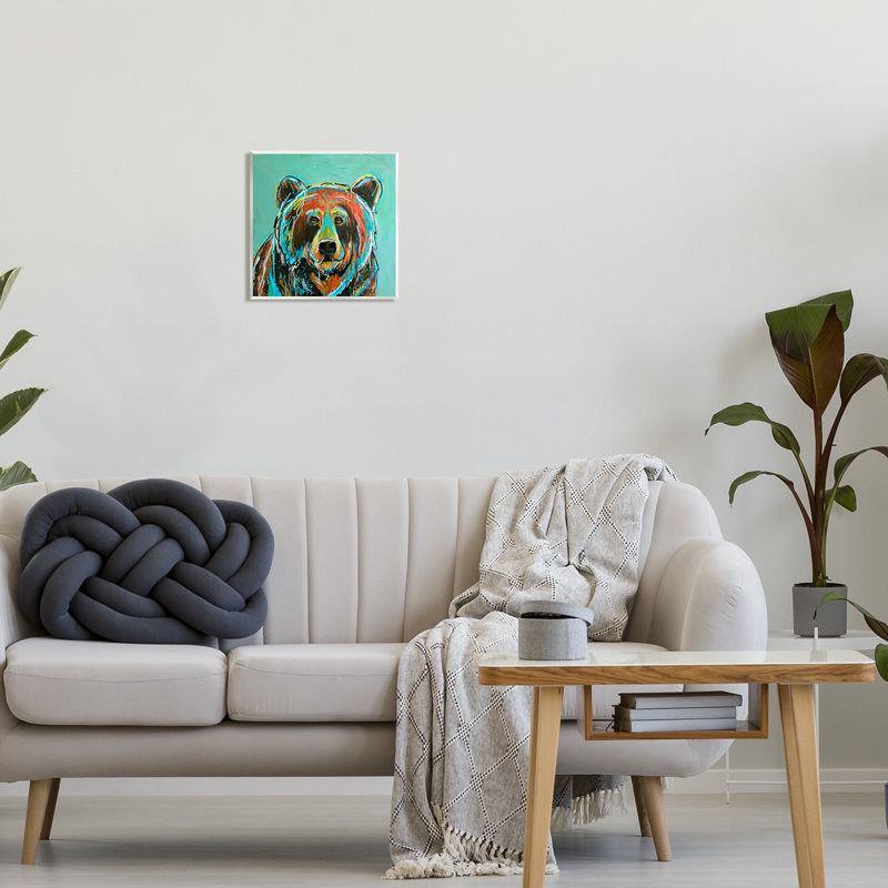 Az-031-Abstract Modern Bear Abstract par Karrie Evenson, H 12 po x l 12 po x P 0,5 po