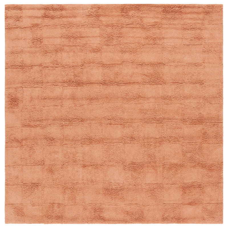 Dennisha Handtufted Recycled Cotton Machine Washable Solid Color Rug, Square 6'