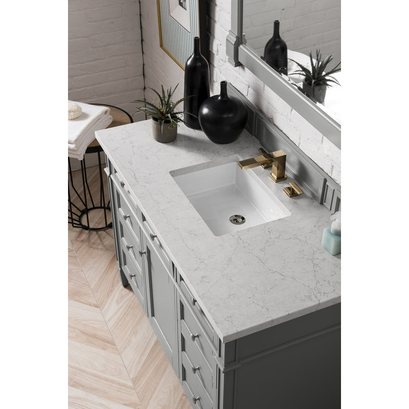 Brittany 48'' W Single Vanity, Eternal Jasmine Pearl, Urban Gray, 8" Widespread