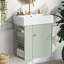 Meuble-lavabo flottant 21,6 po avec lavabo en céramique, rangement à gauche-249289056