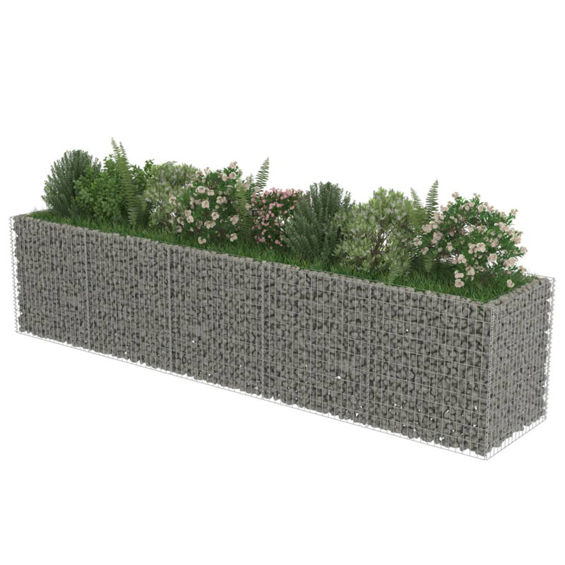 Lit surélevé de jardin surélevé en fer galvanisé, H 39,4 po x l 177,2 po x P 35,4 po