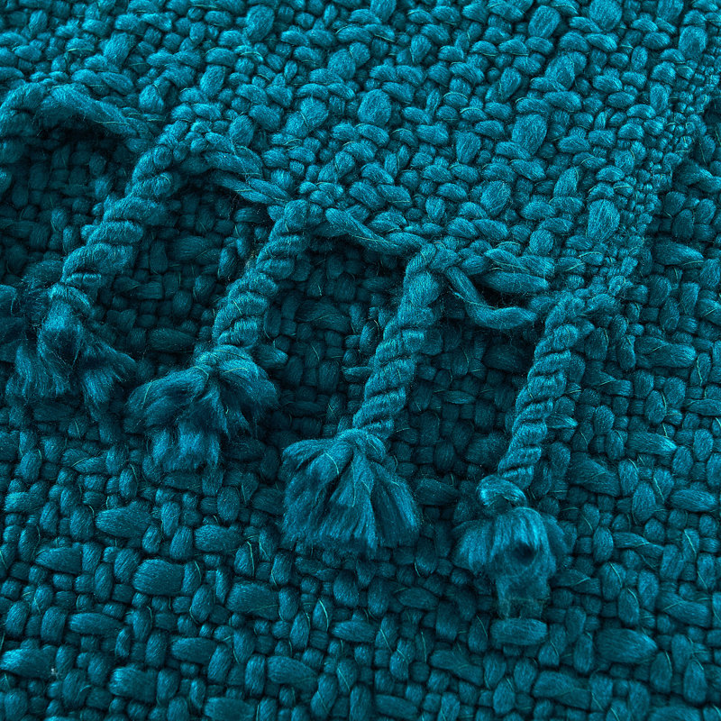 Knitted Throw Blanket, Teal