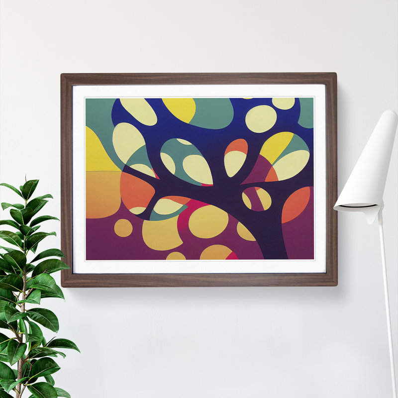 Stimulating Abstract Tree - Framed Print, 46cm H x 64cm W x 2cm D, Walnut Framed