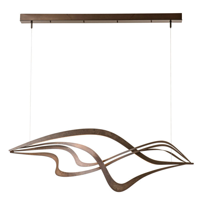 Crossing Waves 1 - Light Unique / Statement Geometric LED Pendant, Bronze