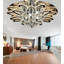 Golu 40inches Big Flower Plafonnier en cristal pour salon Lustres en cristal à intensité variable 3000-6000K