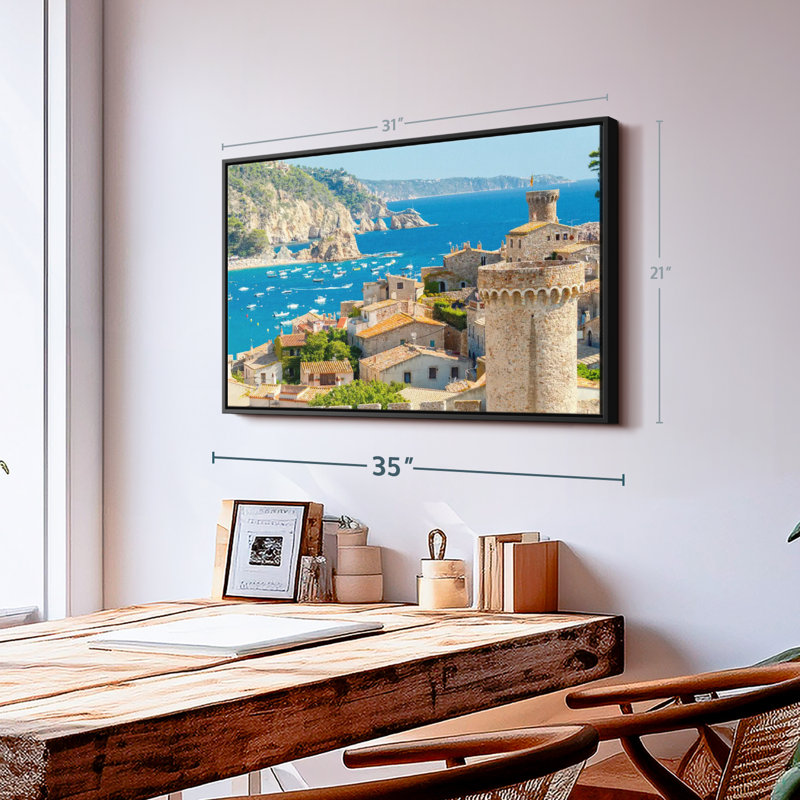 Places "Art mural espagnol Tossa De Mar", H 31 po x l 21 po