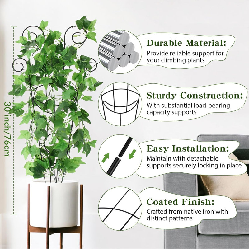 Treillis pour plantes grimpantes d'intérieur, paquet de 4, 30 po