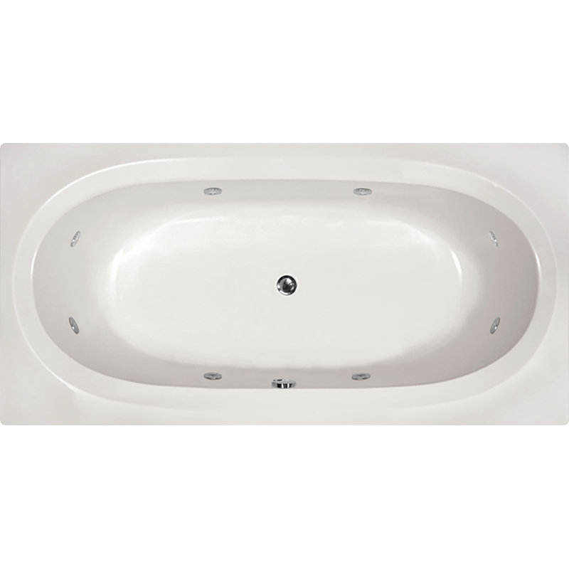 Caribe 72'' L Bathtub, Bone, Polished Chrome
