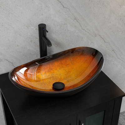21" Stained Glass Bathroom Vessel Sink